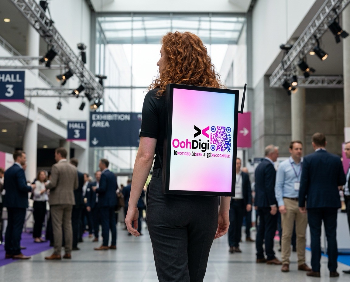 OohDigi walker at an exhibition venue